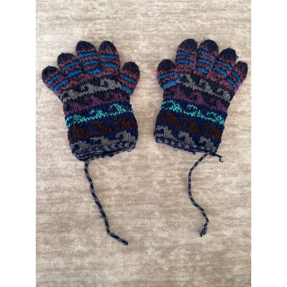 Women's Retro Colorful Handmade Gloves Medium Large - Picture 1 of 4